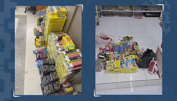 North Al Sharqiyah Police Seize Illegal Fireworks in Sinaw